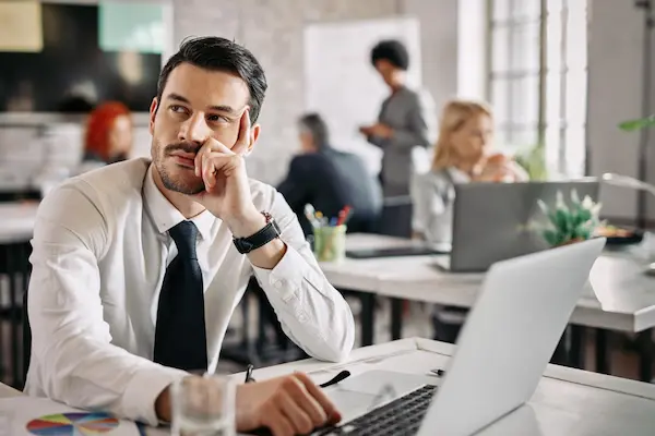 Man thinking about how to improve proactive account management