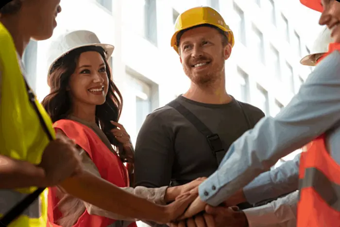 skilled labor team gathering