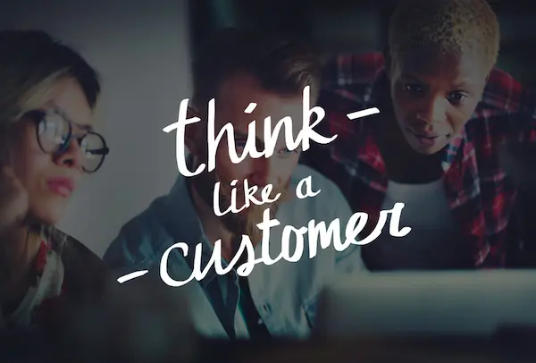 think like a customer feature image for customer retention blog